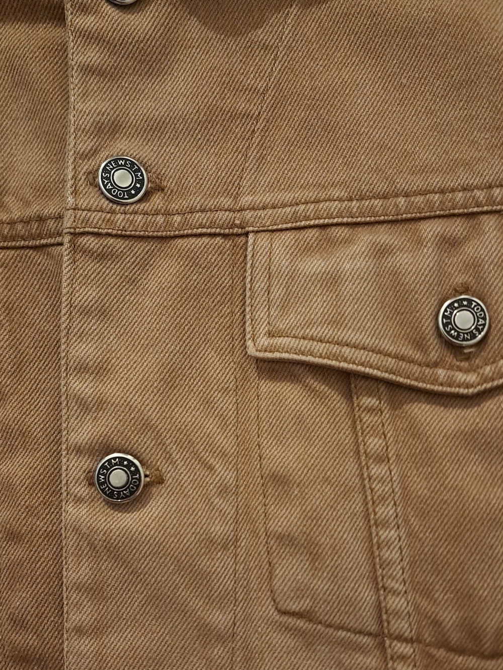 Today News Vintage Men's Tan Denim-Style Jacket - Casual Shirt Jacket - Picture 7 of 9